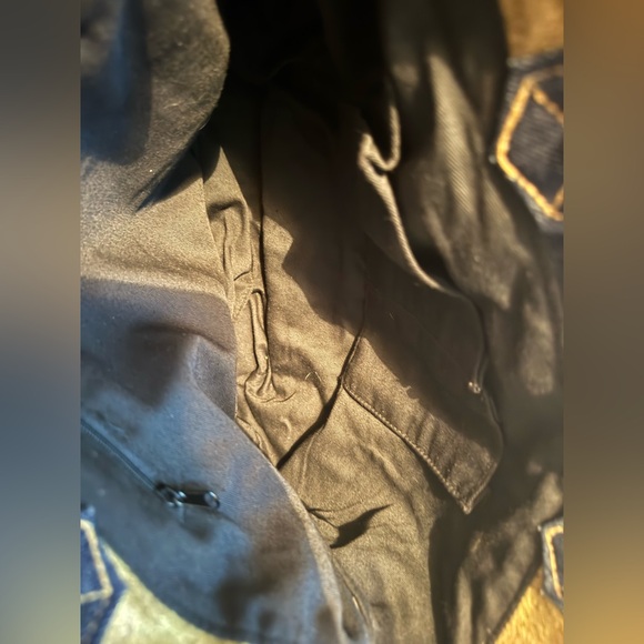 Vintage Levis Patchwork Shoulder Bag Purse Bohemian Denim Hippie Festival Hobo - Picture 6 of 6